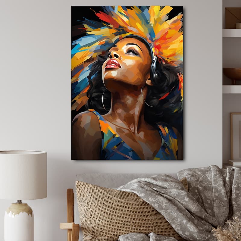 Designart "Jazz African American Portrait II" African American Art Canvas Art Print Bed Bath